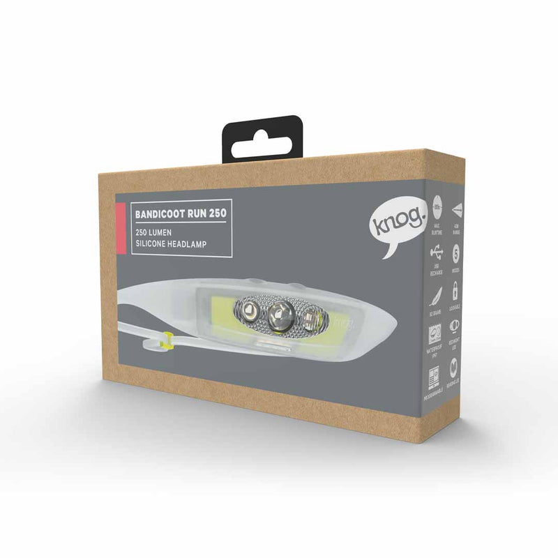 Linterna frontal Knog Bandicoot Run 250L Lime