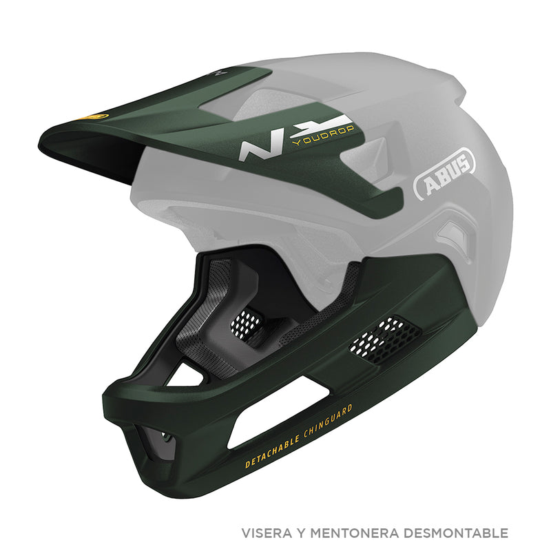 Casco integral infantil Abus YOUDROP FF Moss Green