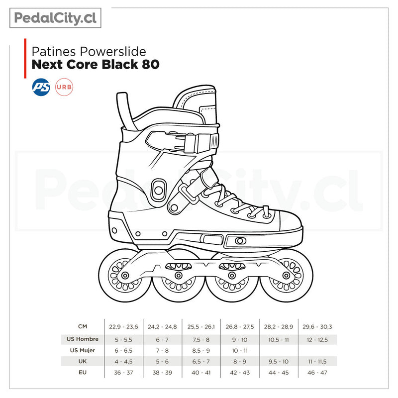 Patines Powerslide Next Core V2 80 Black