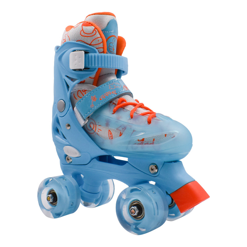 Patines Quad infantiles 905A Celeste Led