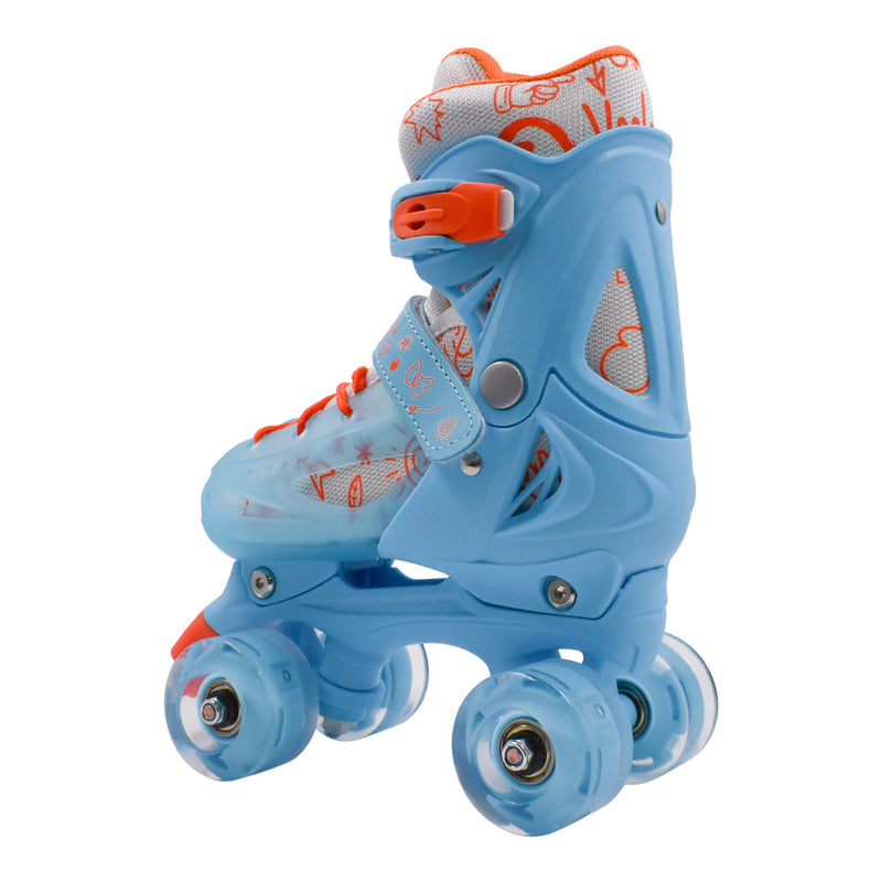 Patines Quad infantiles 905A Celeste Led