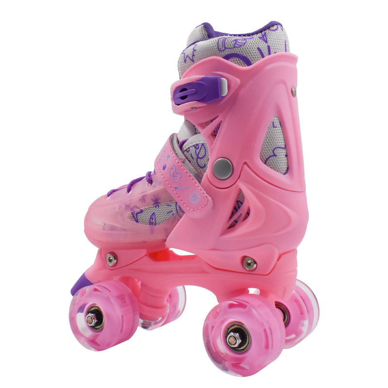 Patines Quad infantiles 905A Rosa Led