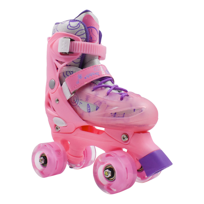 Patines Quad infantiles 905A Rosa Led