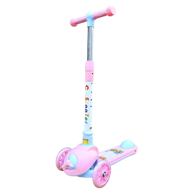 Scooter Infantil Pedalcity Plegable Cangrejo Rosado