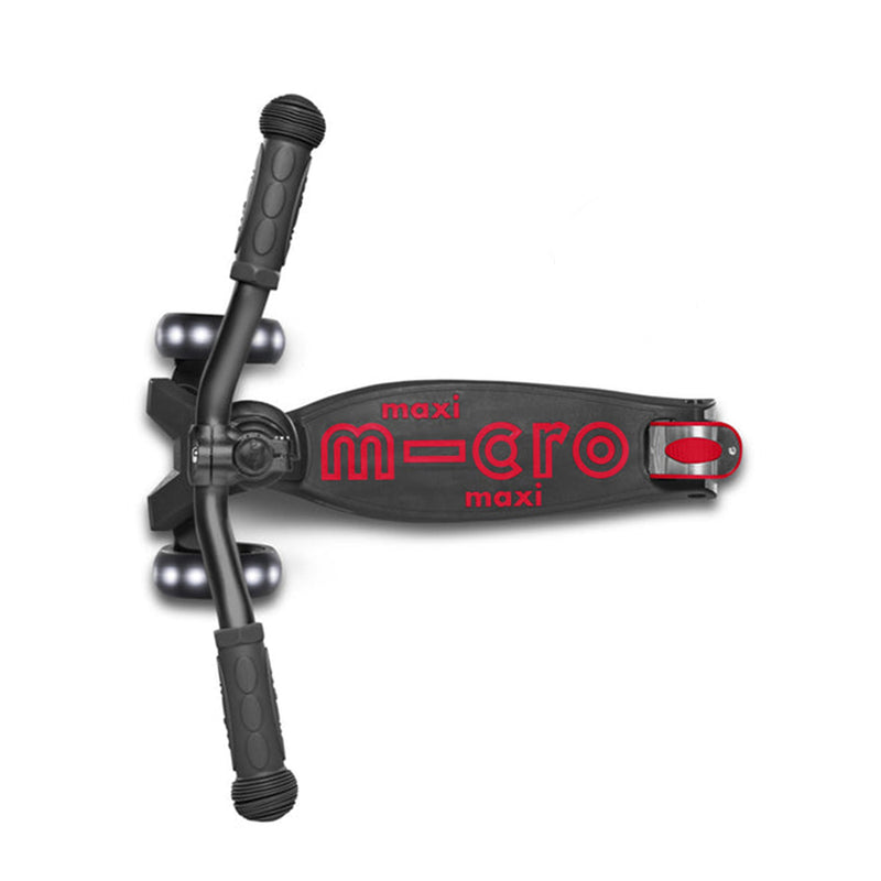 Scooter Micro Maxi Deluxe Pro Led Negro/Rojo